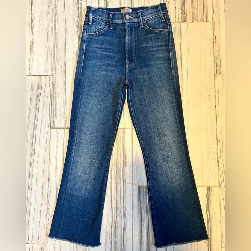 MOTHER The Hustler Ankle Fray in Home Movies High Rise Cropped Flare Jeans - Picture 4 of 16